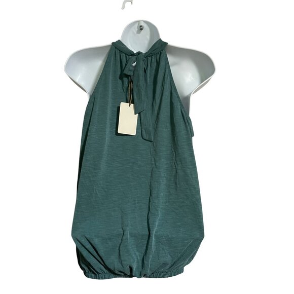 Green Envelope Womens Halter Neck Top Size Small Green Sleeveless Tie Back Summe - Picture 3 of 9